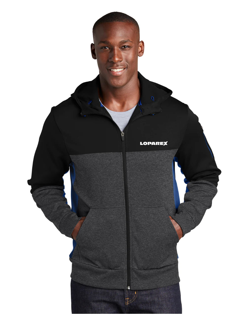 Colorblock Full-Zip Hooded Jacket