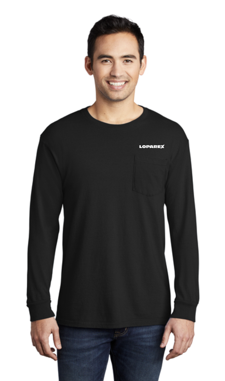Mens Long Sleeve Pocket Tee